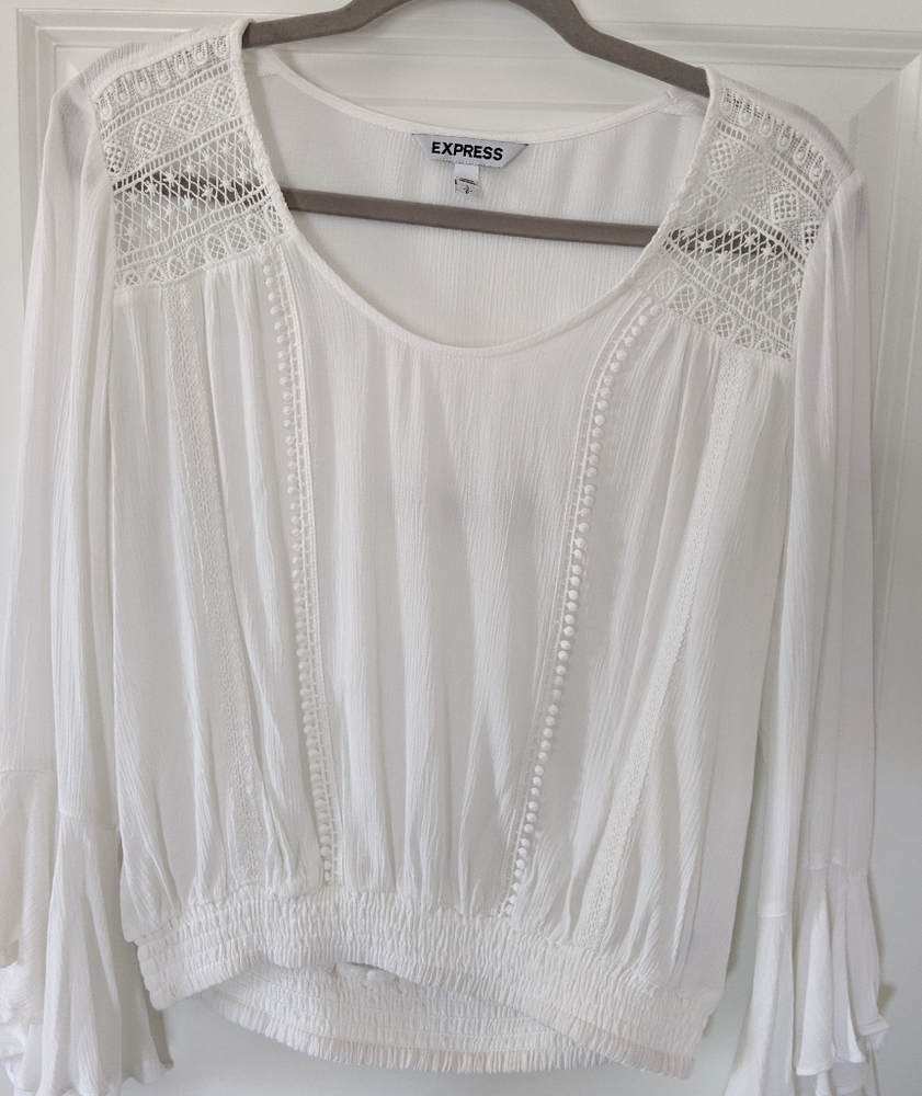 White bohemian crop top